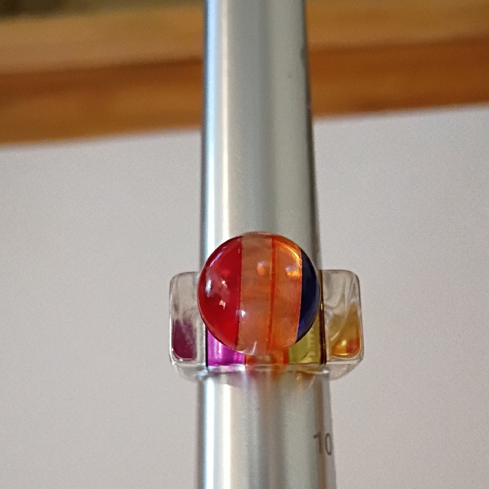 Vibrant Multicolor Resin Ring - image 8